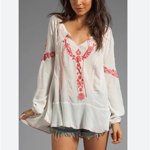 Free People Tops - Free People Rolling Stone Woven Top